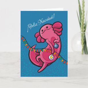 Spanska julklappen Axolotl med prydnadsföremål Kort
