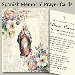 Spanska Junggin Mary Funeral Memorial Prayer Anteckningskort