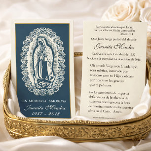 Spanska Junggin Mary Ro Funeral Prayer Card Visitkort