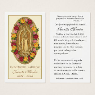 Spanska Junggin Mary Ro Funeral Prayer Card Visitkort