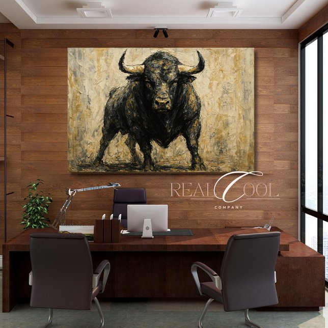Spanska Kanvastrycket Black Bull Acrylic Watercolo Canvastryck (Skapare uppladdad)