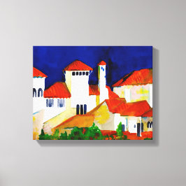Spanska koloniala Revival 14"x11" inslagna Canvastryck