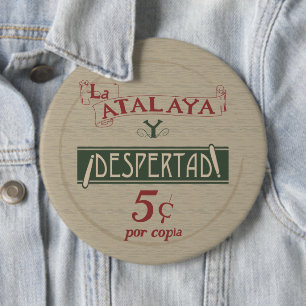 Spanska La Atalaya Y Despertad 5 cent Pin Knapp