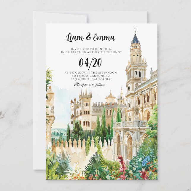 Spanska landskapet Destination Wedding Inbjudningar (Framsida)