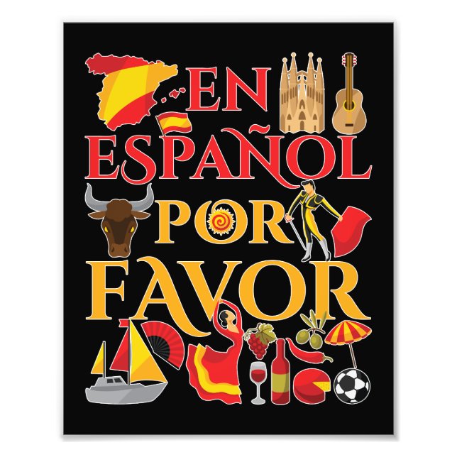 Spanska lärare en Espanol Por Favor Fototryck (Framsidan)