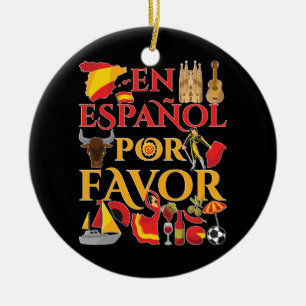 Spanska lärare en Espanol Por Favor Julgransprydnad Keramik