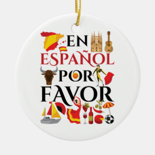 Spanska lärare en Espanol Por Favor Julgransprydnad Keramik