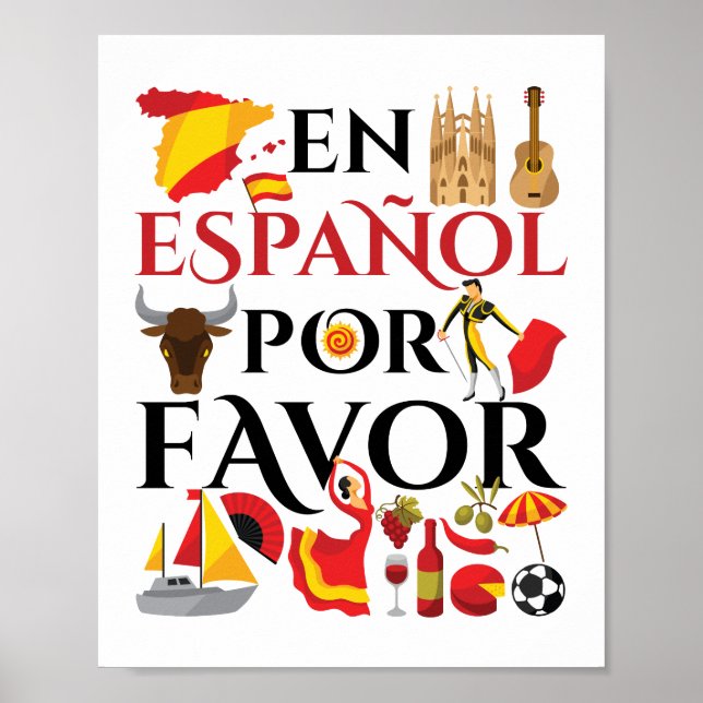 Spanska lärare en Espanol Por Favor Poster (Framsidan)