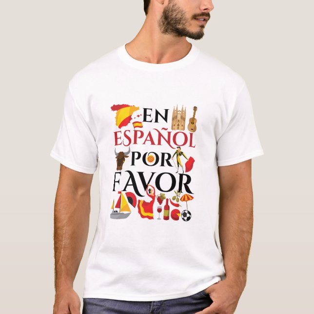 Spanska lärare en Espanol Por Favor T Shirt (Framsida)