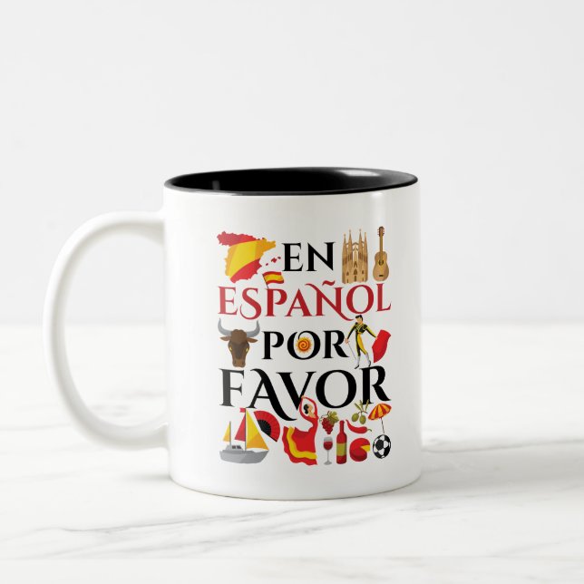 Spanska lärare en Espanol Por Favor Två-Tonad Mugg (Vänster)