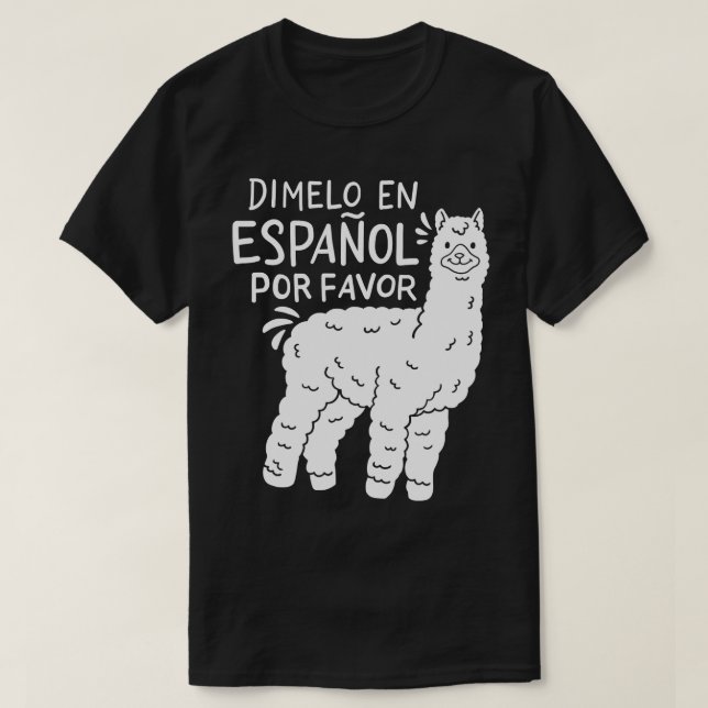 Spanska lärare Llama T Shirt (Design framsida)