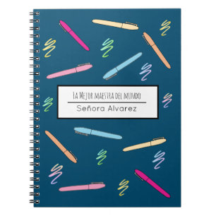 Spanska lärare Tack Mejor Maestra del Mundo Anteckningsbok