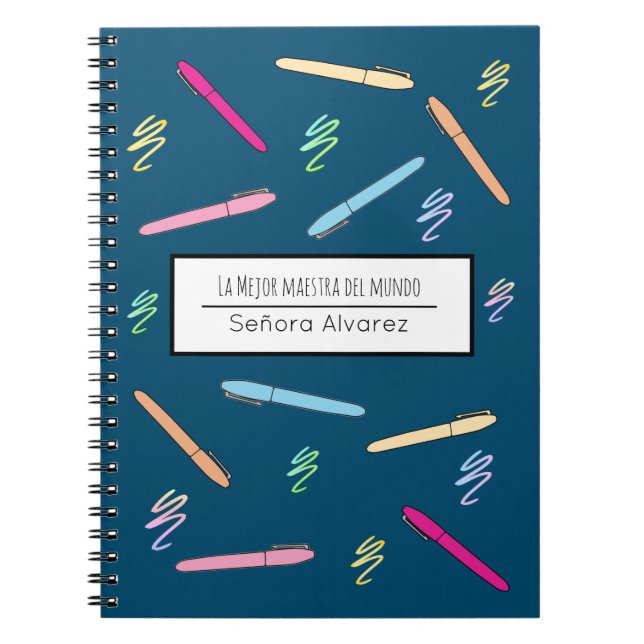 Spanska lärare Tack Mejor Maestra del Mundo Anteckningsbok (Framsidan)
