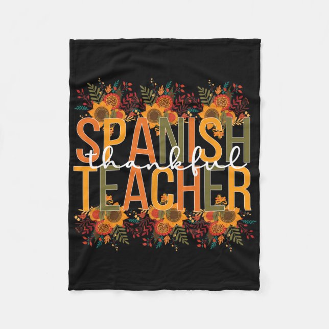 Spanska lärarlärarlärarens Thanksgiving Spanska te Fleecefilt (Framsidan)