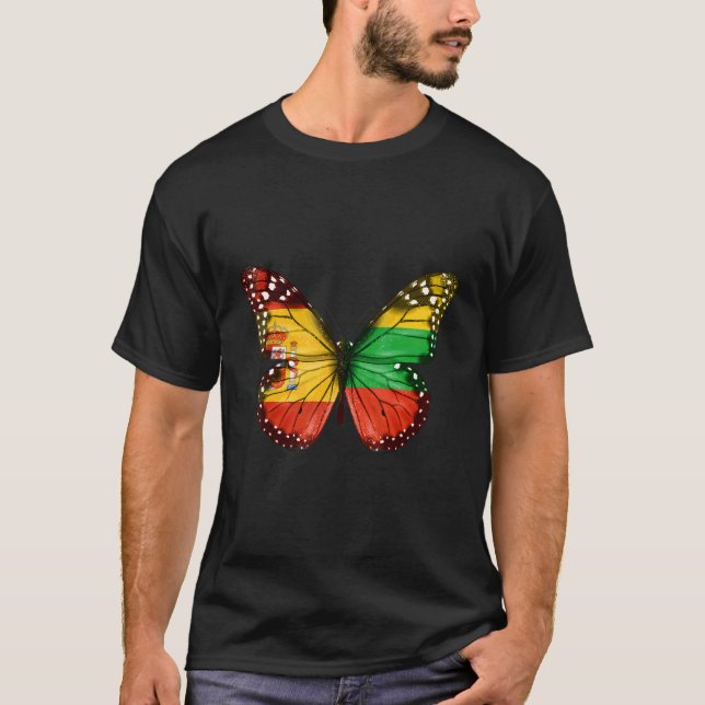 Spanska litauiska Flagga Butterfly T Shirt (Framsida)