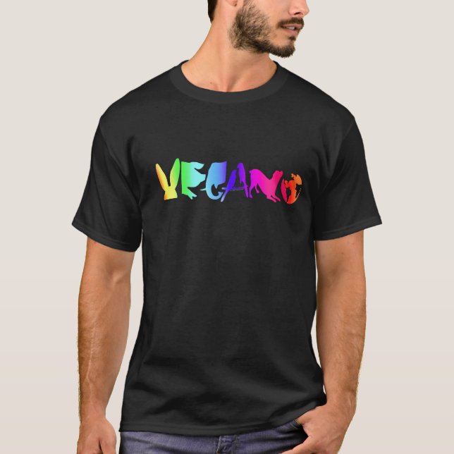 Spanska LOGOTYPMANAR för REGNBÅGE VEGANO BLK T T-shirt (Framsida)