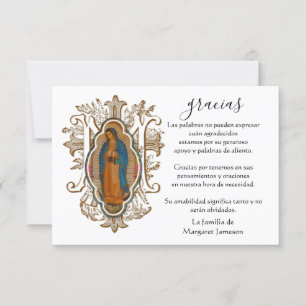 Spanska Mary Guadalupe Tack Condolence Kort