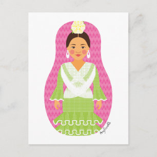 Spanska Matryoshka Postcard Vykort