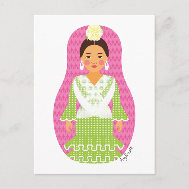 Spanska Matryoshka Postcard Vykort (Framsida)