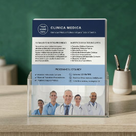 Spanska Medicinska Klinik Läkarlogo QR-kod Reklamblad