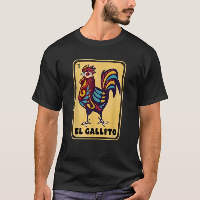 Spanska mexikanska Bingo Funny Gifts El Gallito T Shirt (Framsida)