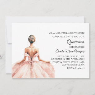 Spanska Mis Quince Princess 15:e Födelsedagsfesten Inbjudningar