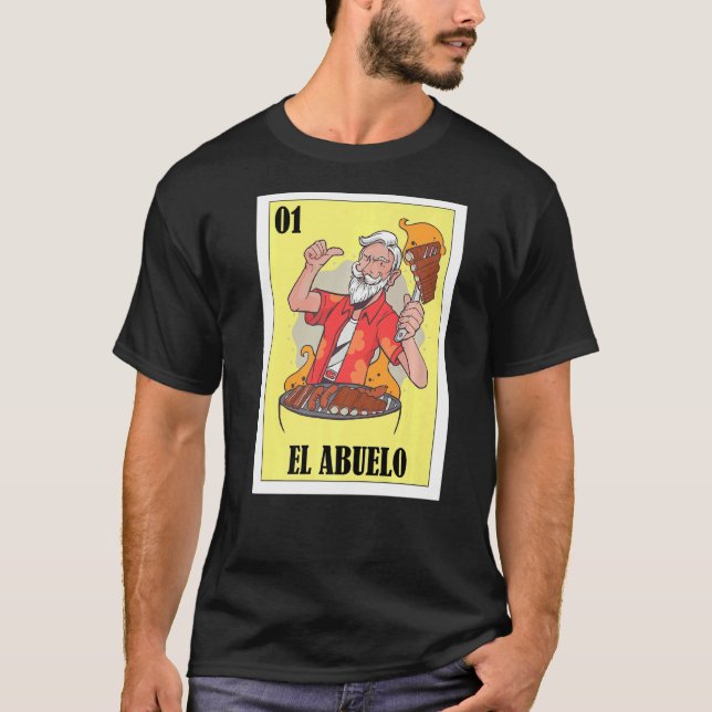 Spanska morfar Lottery Mexican Bingo El Abuelo T Shirt (Framsida)