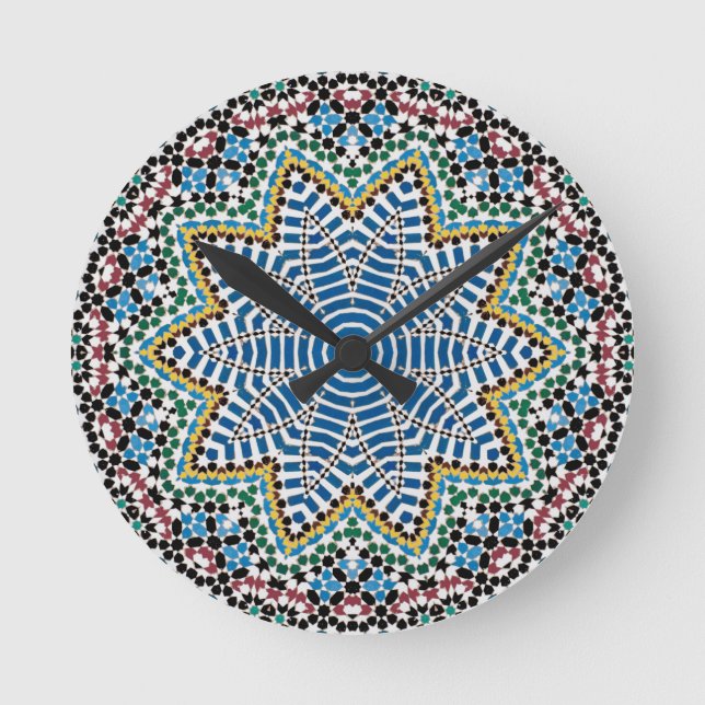 Spanska Mosaic Rund Klocka (Framsida)