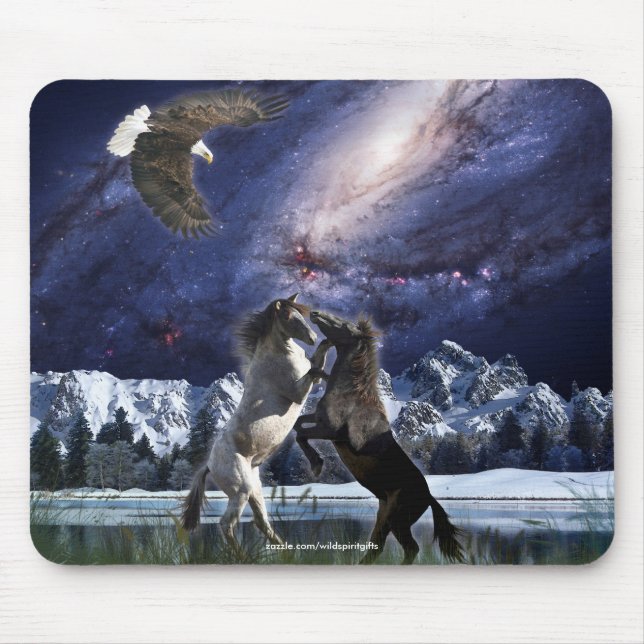 Spanska Mustang Eagle, Fantasy Horses Mousepad Musmatta (Framsidan)