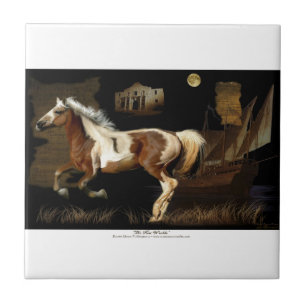 Spanska Mustang New Worlde Horse-älskare Tile Kakelplatta