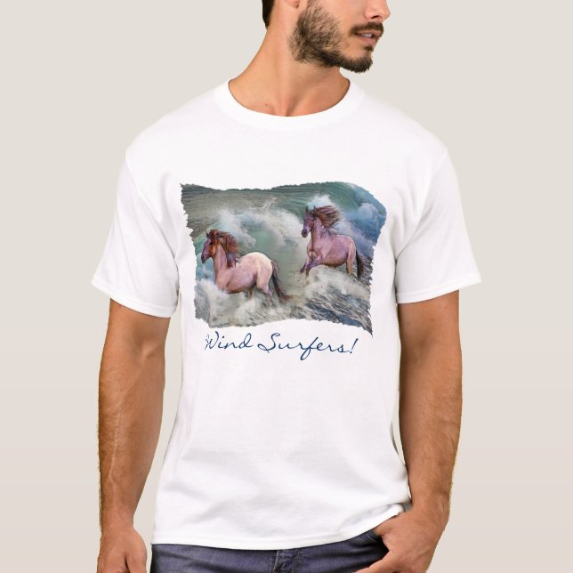 Spanska Mustangs & Ocean Vind surfing Shirt T-shirt (Framsida)