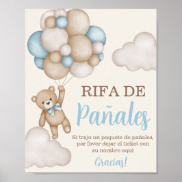 Spanska Nallen Diaper Raffle Sign Poster