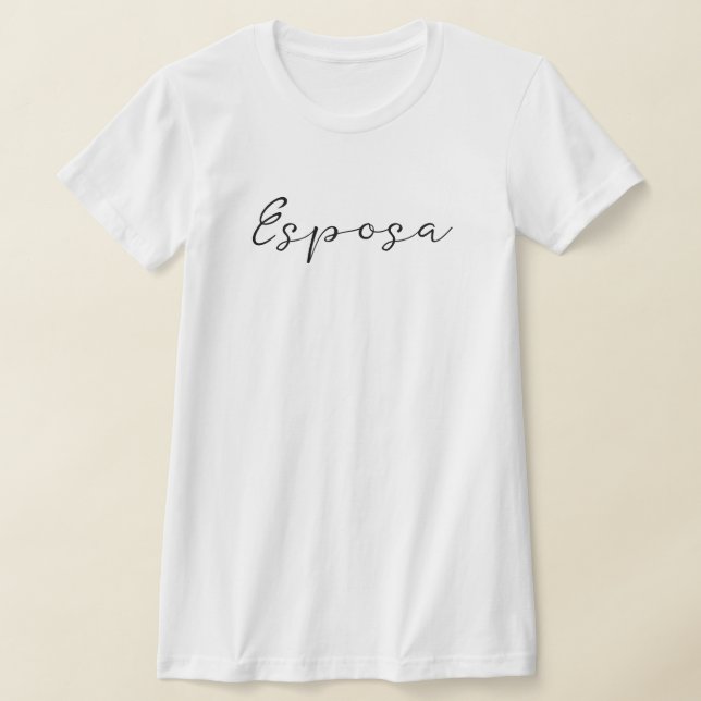Spanska namn Esposa (frun) Enkel, Elegant T Shirt (Laydown)