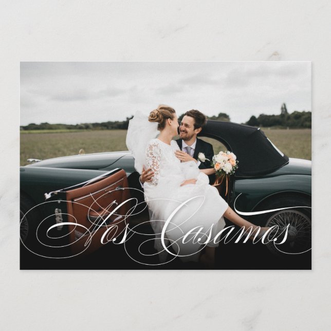 Spanska Newlyweds recién casados Foto No. Casamos Meddelande (Framsida)