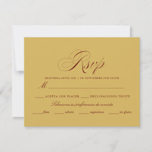 Spanska Nuestra Boda burgundy guld OSA Kort