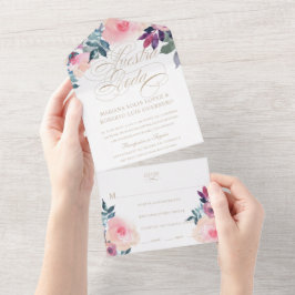 Spanska Nuestra Boda Flores Morado y Rosa Bröllop