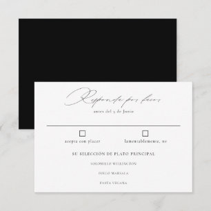 Spanska Nuestra Boda Negro Caligrafía OSA Kort
