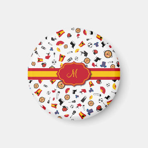 Spanska objekt med flagga som tillfogar din magnet