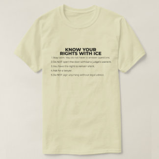 Spanska och engelska Vet dina rättigheter ICE T Shirt