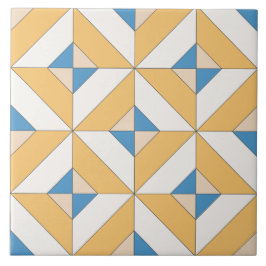 Spanska Orangen Blue Rosa Geometric Mediterranean Kakelplatta