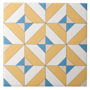 Spanska Orangen Blue Rosa Geometric Mediterranean Kakelplatta