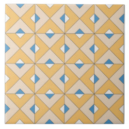 Spanska Orangen Blue Rosa Geometric Mediterranean Kakelplatta
