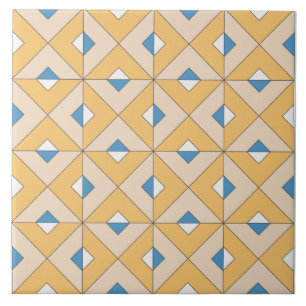Spanska Orangen Blue Rosa Geometric Mediterranean Kakelplatta