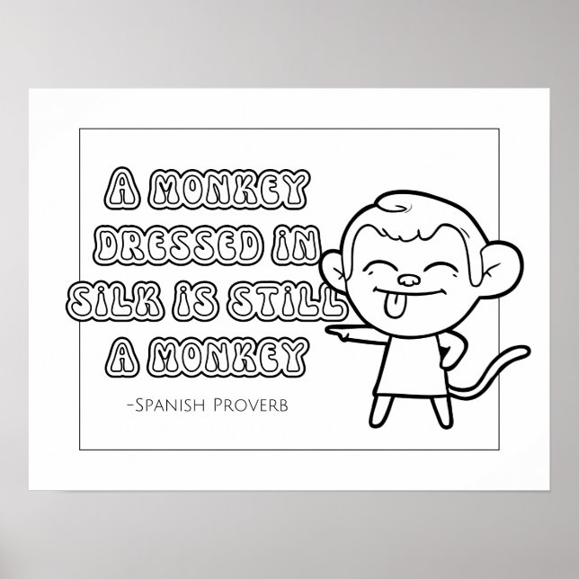 Spanska ordspråk - färgning Poster (Framsidan)