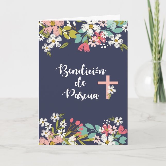 Spanska Påsk Blessar med blommor på marinflottan Kort (Framsida)
