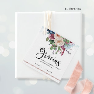Spanska, Pastel Blommigt Quinceañera-favorittaggar Gåvor Etiketter