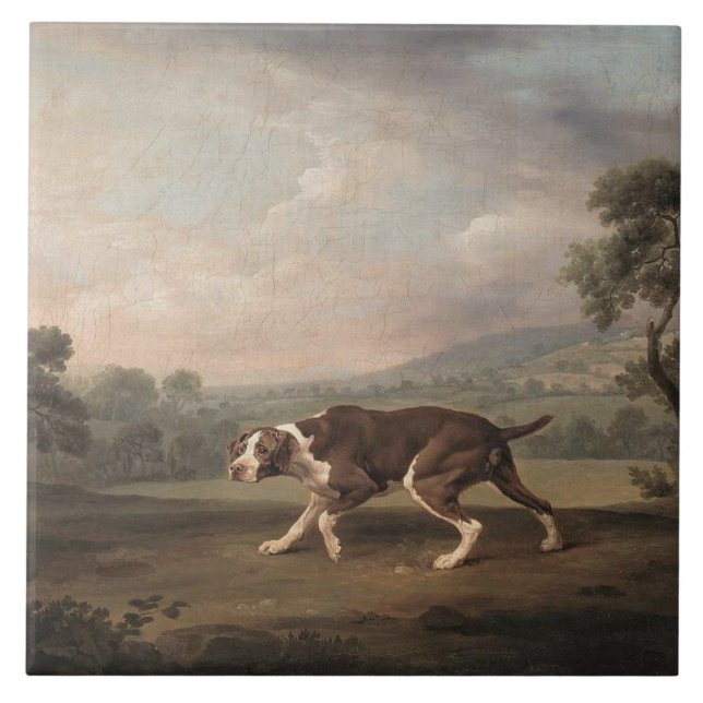 Spanska pekaren Hund (av George Stubbs) Kakelplatta (Framsidan)