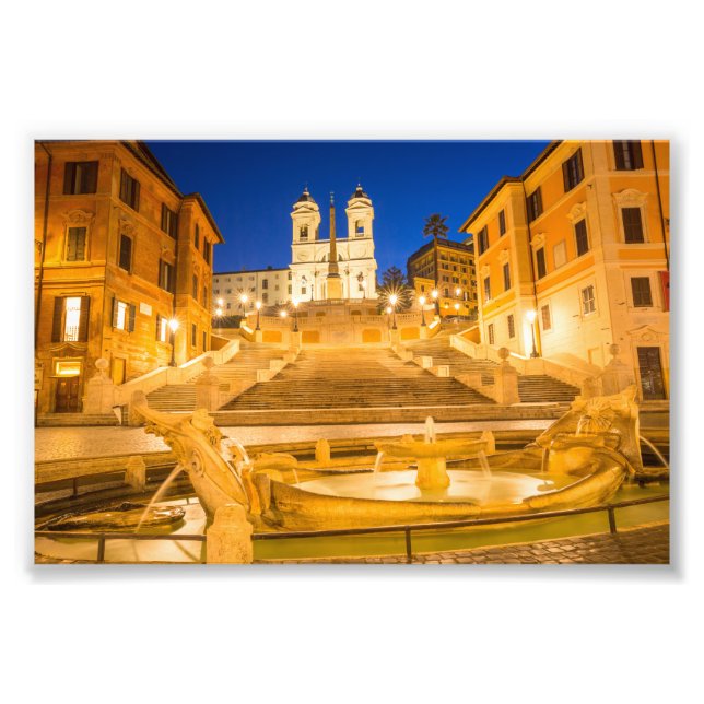 Spanska pjäser Trinità dei Monti kyrka Rom Italien Fototryck (Framsidan)