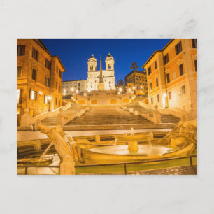Spanska pjäser Trinità dei Monti kyrka Rom Italien Vykort