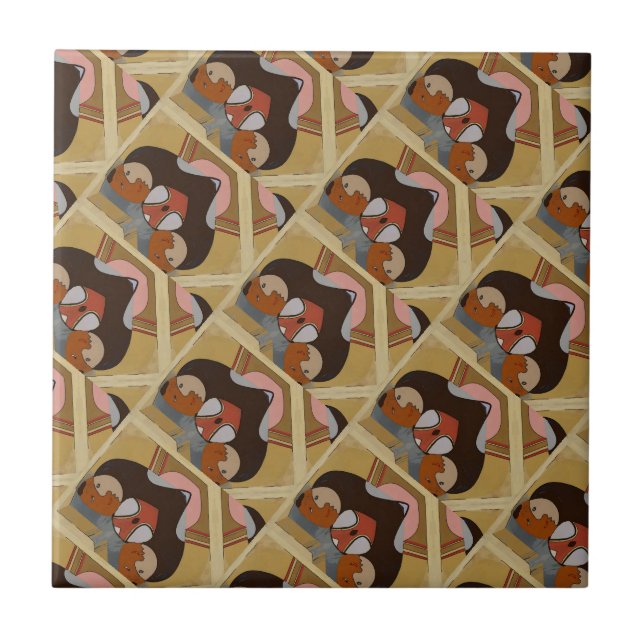 Spanska plattan abstrakt Stil Kakelplatta (Framsidan)